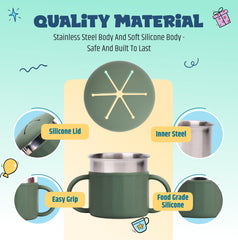 Jumble Dream snack cup cap-closed shows secure, user-friendly silicone lid.