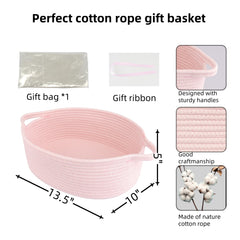 JUNBOLE gift basket collapsible with soft cotton rope, easy storage after events.