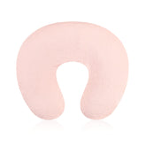 Jundetye baby nursing pillow cover pink front view shows soft muslin fabric for comfortable feeding