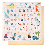 Jundetye baby play mat shows 50x50 inch area for spacious tummy time and play