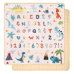 Jundetye baby play mat shows 50x50 inch area for spacious tummy time and play