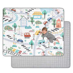 Jundetye baby play mat foldable 71x59 provides spacious tummy time area for infants.