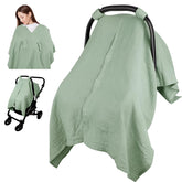 Jundetye car seat cover green – overall view shows breathable muslin fabric for summer comfort