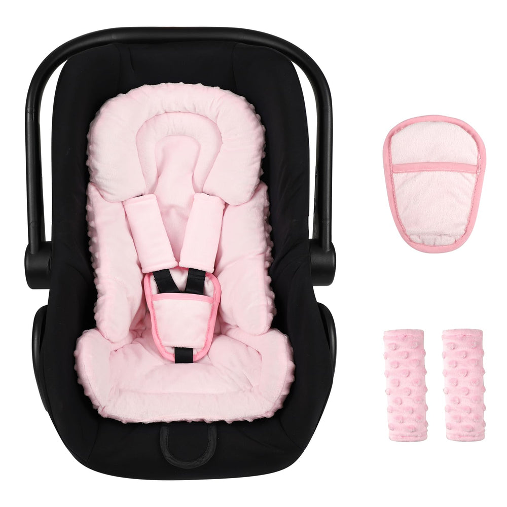 Jundetye infant car-seat insert pink shows 3in1 design for newborn comfort during rides