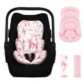 Jundetye Rose Pink front view shows soft newborn head support for comfortable travel
