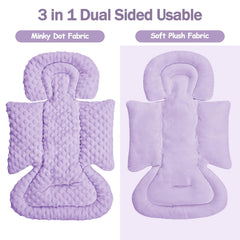 Jundetye infant car seat insert soft-plush-fabric showcases cozy newborn comfort on rides.