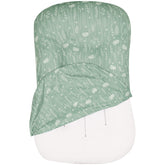 Jundetye newborn lounger cover fabric close-up highlighting silky-soft texture for baby's sensitive skin.