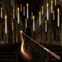 JUNEMOOD YISLIFY floating candles with wand and remote for ambient lighting.