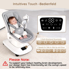 JUNEU baby swing seat positions for feeding, playing, relaxing