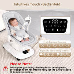 JUNEU baby swing touch panel and app control for easy adjustments