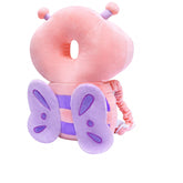 JunNeng baby walker head protector pink butterfly showing 3 sided protection