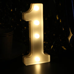 JunyRuny 8.26-inch light-up number 1 centerpiece front view for birthday table styling.