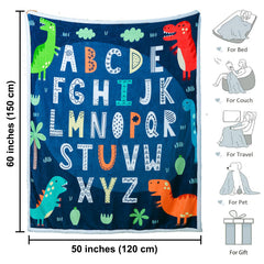 Jurllyshe 50x60 blanket on bed, big enough for kids and parents.