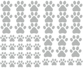 JURUOXIN dog paws wall decals grey for nursery decor and playful room accents.