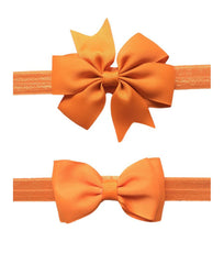 JustMyDress 2pc baby hairband with pinwheel orange for everyday outfits.