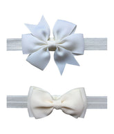 JustMyDress 2pc baby hairbands with pink bow for comfortable wear
