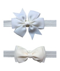 JustMyDress 2pc baby hairbands with pink bow for comfortable wear