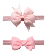 JustMyDress hairband set pink bowknot 2pc helps keep baby's hair neat during play.