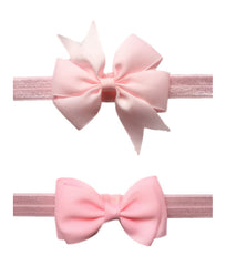 JustMyDress hairband set pink bowknot 2pc helps keep baby's hair neat during play.