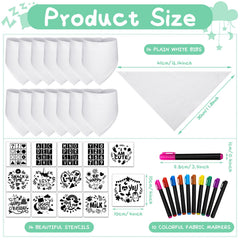 Jutom white bandana bibs arranged for easy customization on babies' outfits.