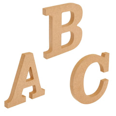 Juvale brown engineered wood letters DIY sign closeup for festive mantel displays.