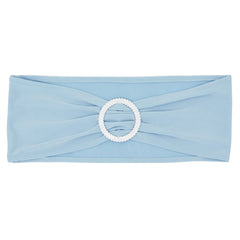 Juvale light blue chair sash stretch-fit hugs curved chair backs securely.