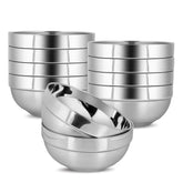 JUYUANFENGGOU kids bowls 5-inch closeup shows sturdy 304 stainless steel for daily use