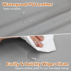 JVEOO changing pad waterproof surface close-up showing wipe-clean durability