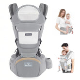 JWPEHOE baby carrier with hip-seat for ergonomic support during errands.