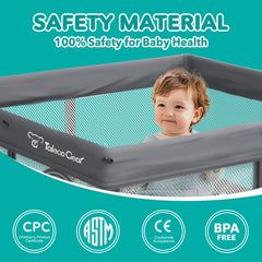 JWPEHOE playpen mesh visibility offers full baby view for supervision.