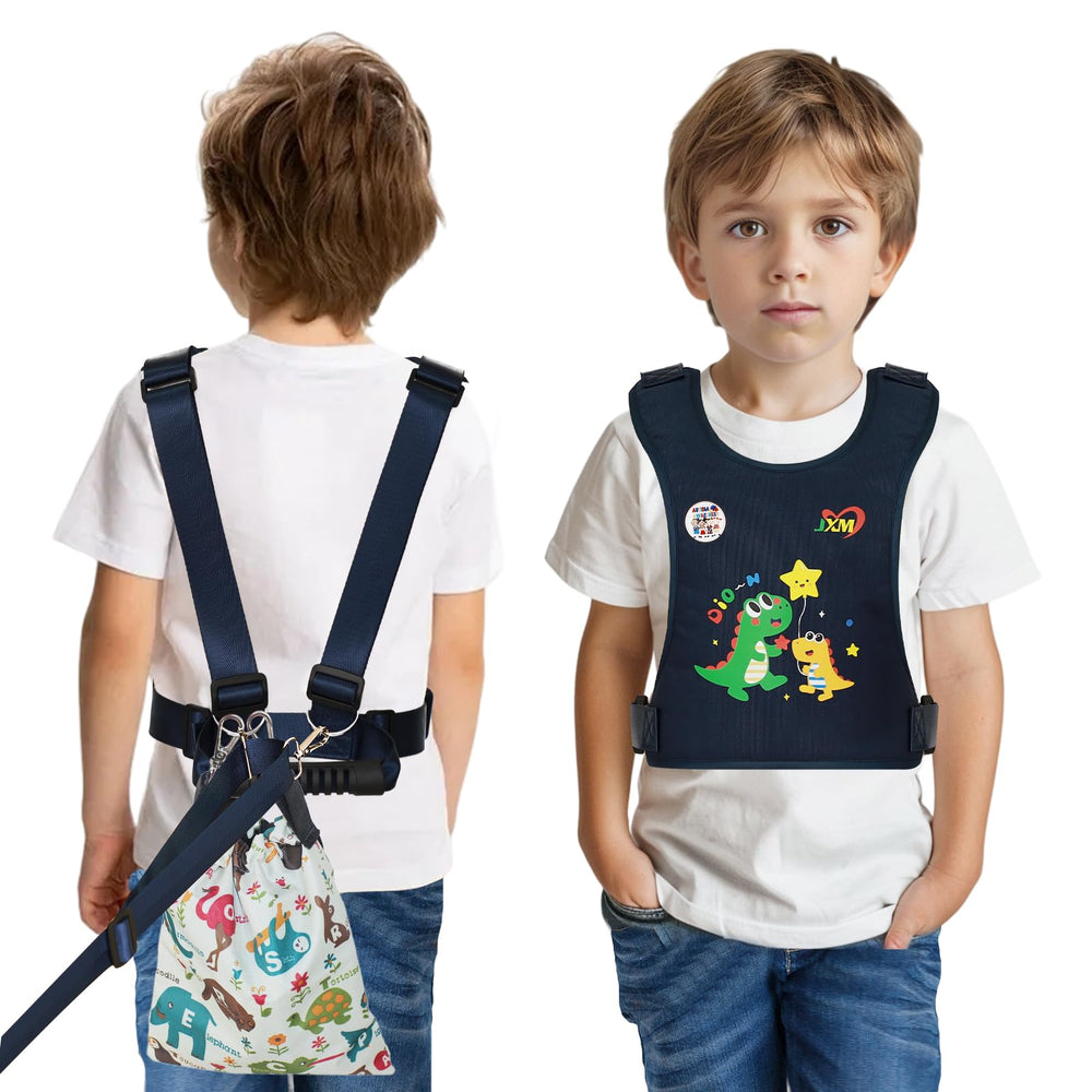 JXM Safety Harness front view shows a durable vest with secure buckles for safe outings.