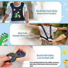 JXM Safety Harness quick grab handle demonstrates easy control during crowded venues.