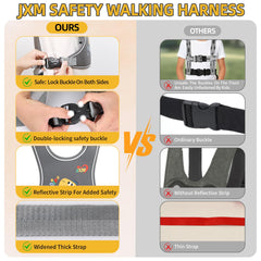 JXM harness back pouch detail demonstrates snack storage for on-the-go moments.