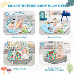 Jyusmile Baby Gym Play Mat self-discovery mirror invites baby curiosity safely.