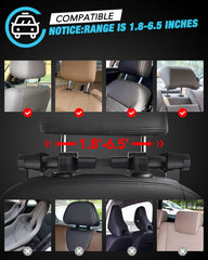 JZCreater headrest pillow shows pole-distance compatibility for select cars.