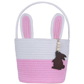 K-MLICE Easter Basket pink close-up showing sturdy handle for easy egg hunts.