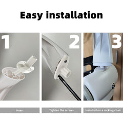 Installation visuals show easy screw mounting with a clean white finish