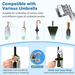 KAAMOS umbrella stand enables 360-degree rotation for optimal direction in any weather