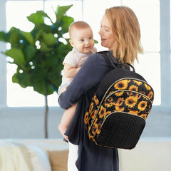 KABAQOO changing pad pocket demonstrates easy on-the-go diaper changes.