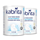 Kabrita goat milk formula tin 2-pack for easy stocking and feeding.