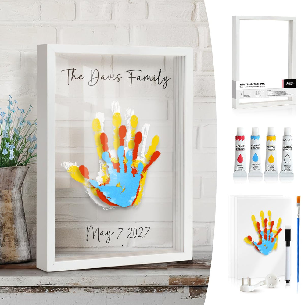 Kaciola Family Handprint Frame kit assembled for a lasting keepsake