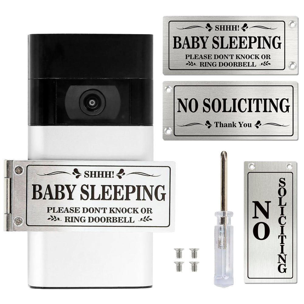 Kadezia doorbell cover silver closeup highlights durable metal construction for outdoor use