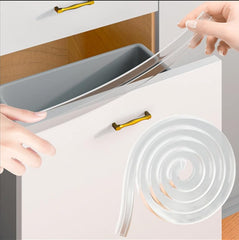 Kaiferty cabinet edge protector clear on door guards against scratches with soft PVC protection.