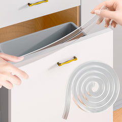Kaiferty cabinet edge protector setup covers a door edge for scratch-free protection.