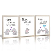 KAIRNE watercolor elephant father-framed canvas for nursery decor and cozy bedroom vibe