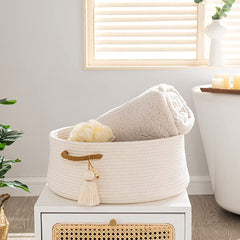 KAKAMAY laundry hamper in cotton rope for durable storage