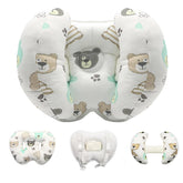 KAKIBLIN baby head-neck support pillow banana-bear front view for travel comfort.