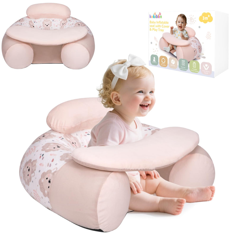 KAKIBLIN Baby Sit Me Up Seat inflatable shell provides stable support for babies learning to sit.