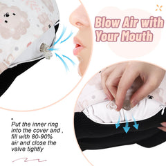 KAKIBLIN Baby Sit Me Up Seat setup steps showing quick 30-second inflation.