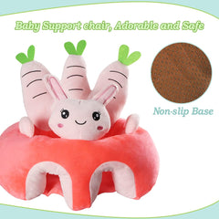 KAKIBLIN pink rabbit side view showing non-slip base for stability.